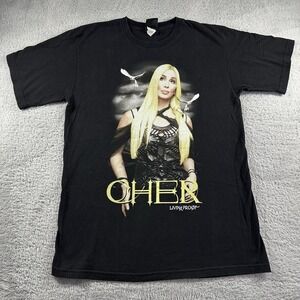 Vintage Y2K Cher Living Proof Tour Shirt Mens Large Black Double‎ Sided Official